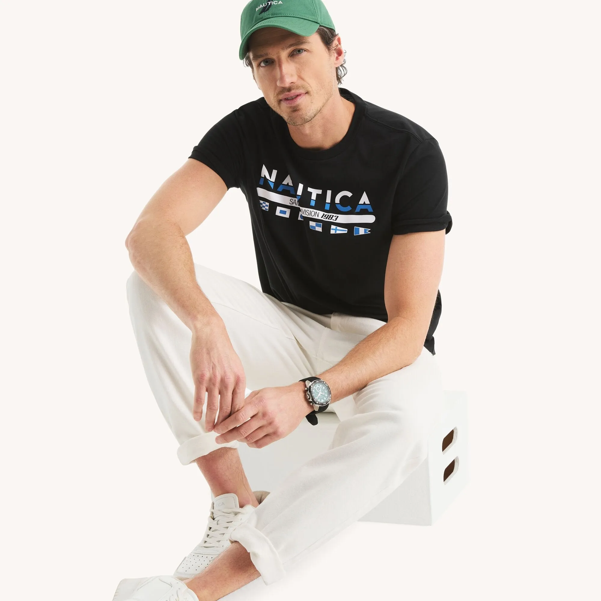 Nautica Mens Heritage Logo Graphic T-Shirt