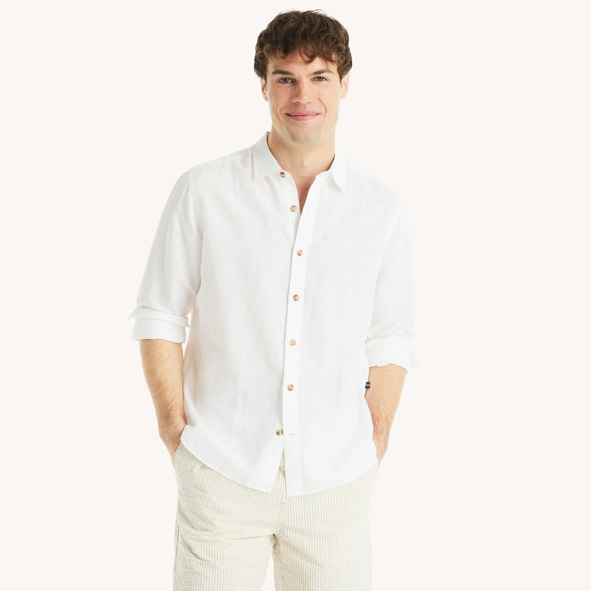 Nautica Mens Linen Shirt