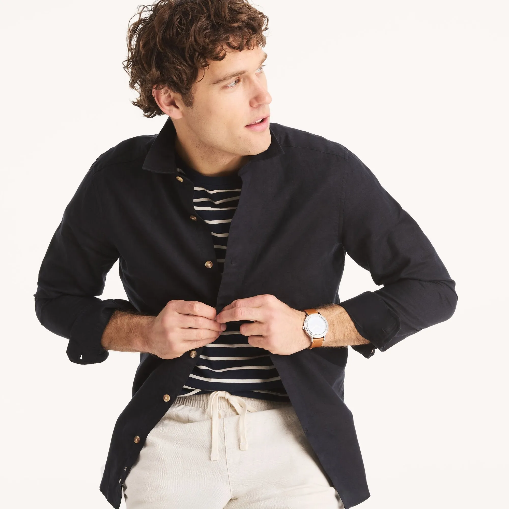 Nautica Mens Linen Shirt