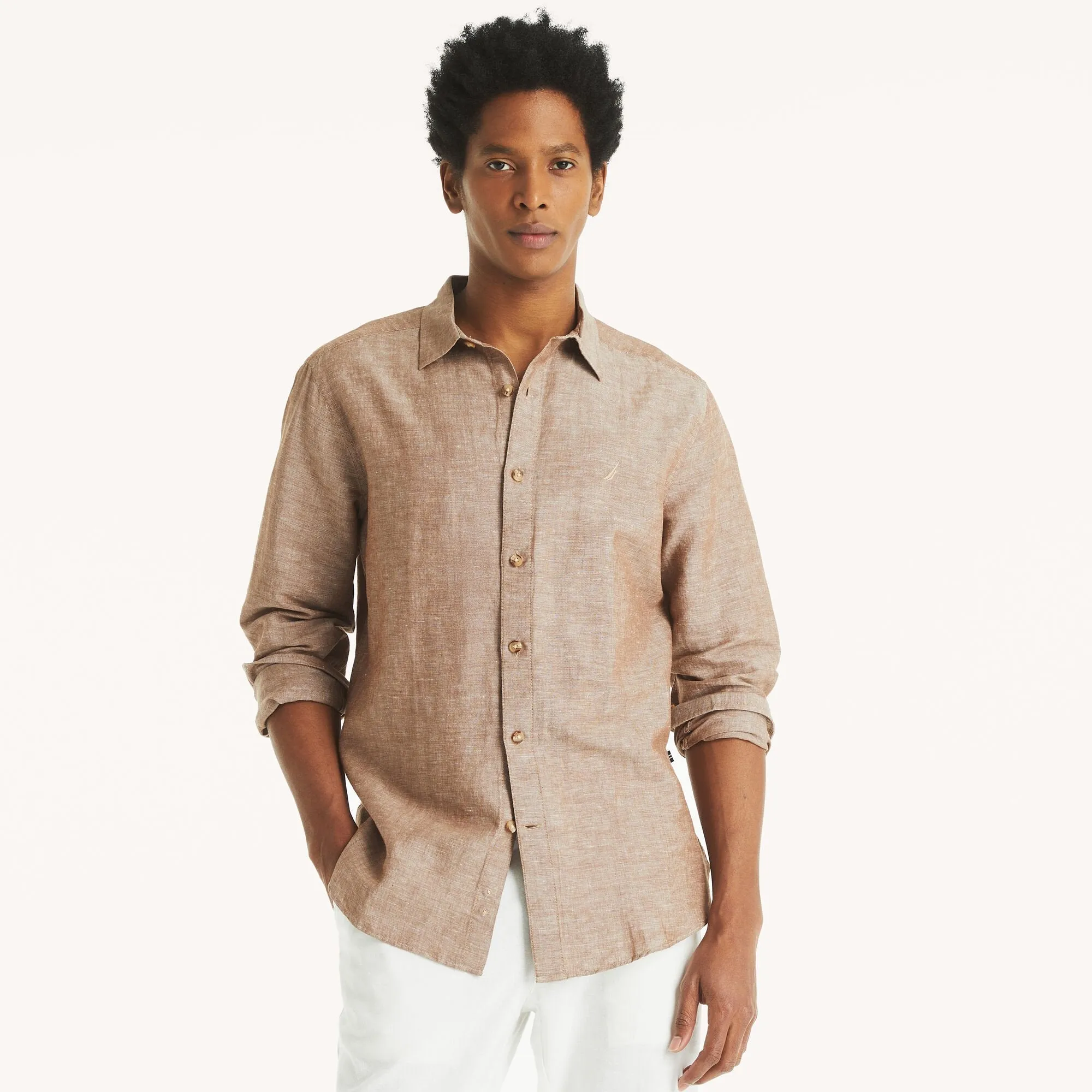 Nautica Mens Linen Shirt
