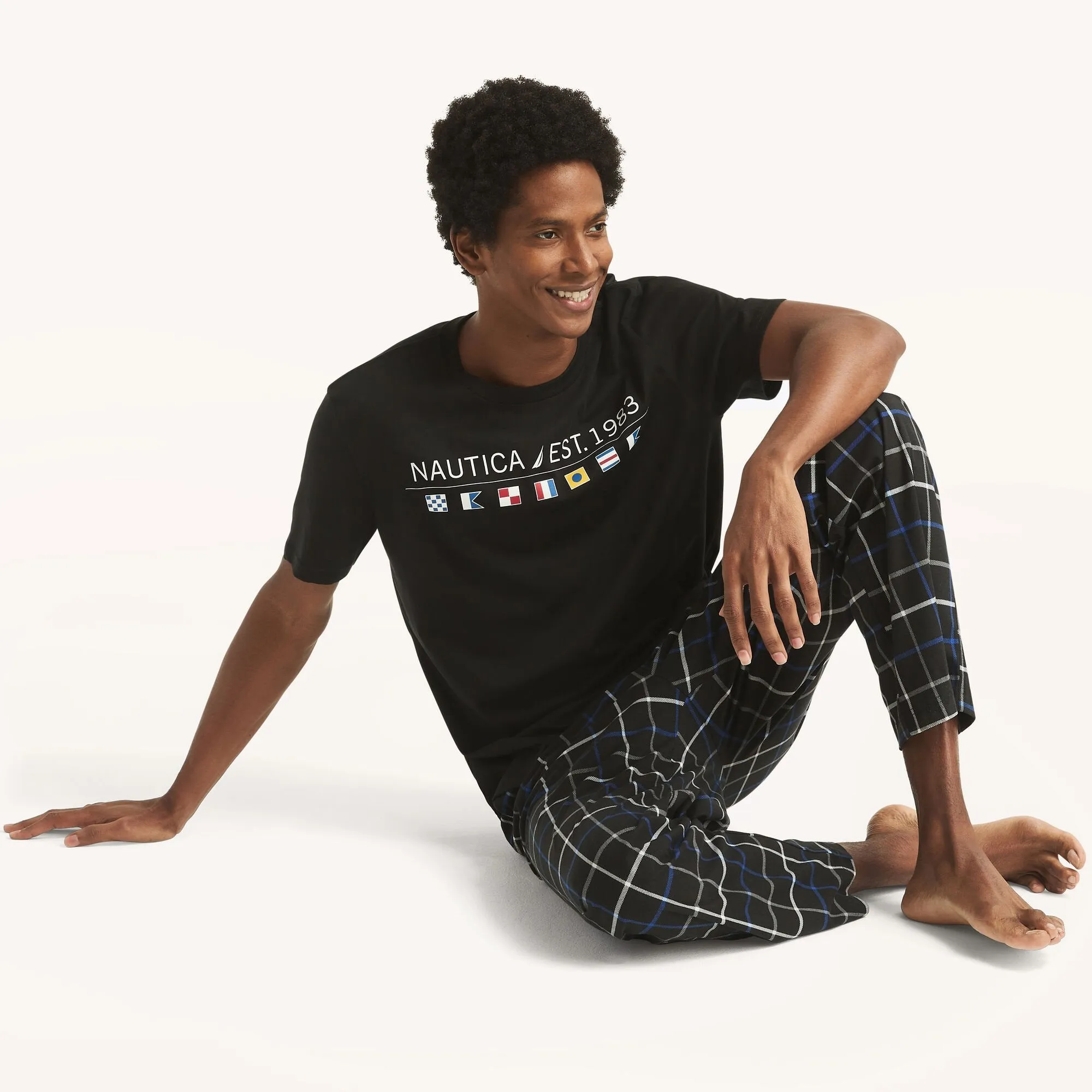 Nautica Mens Logo Sleep T-Shirt