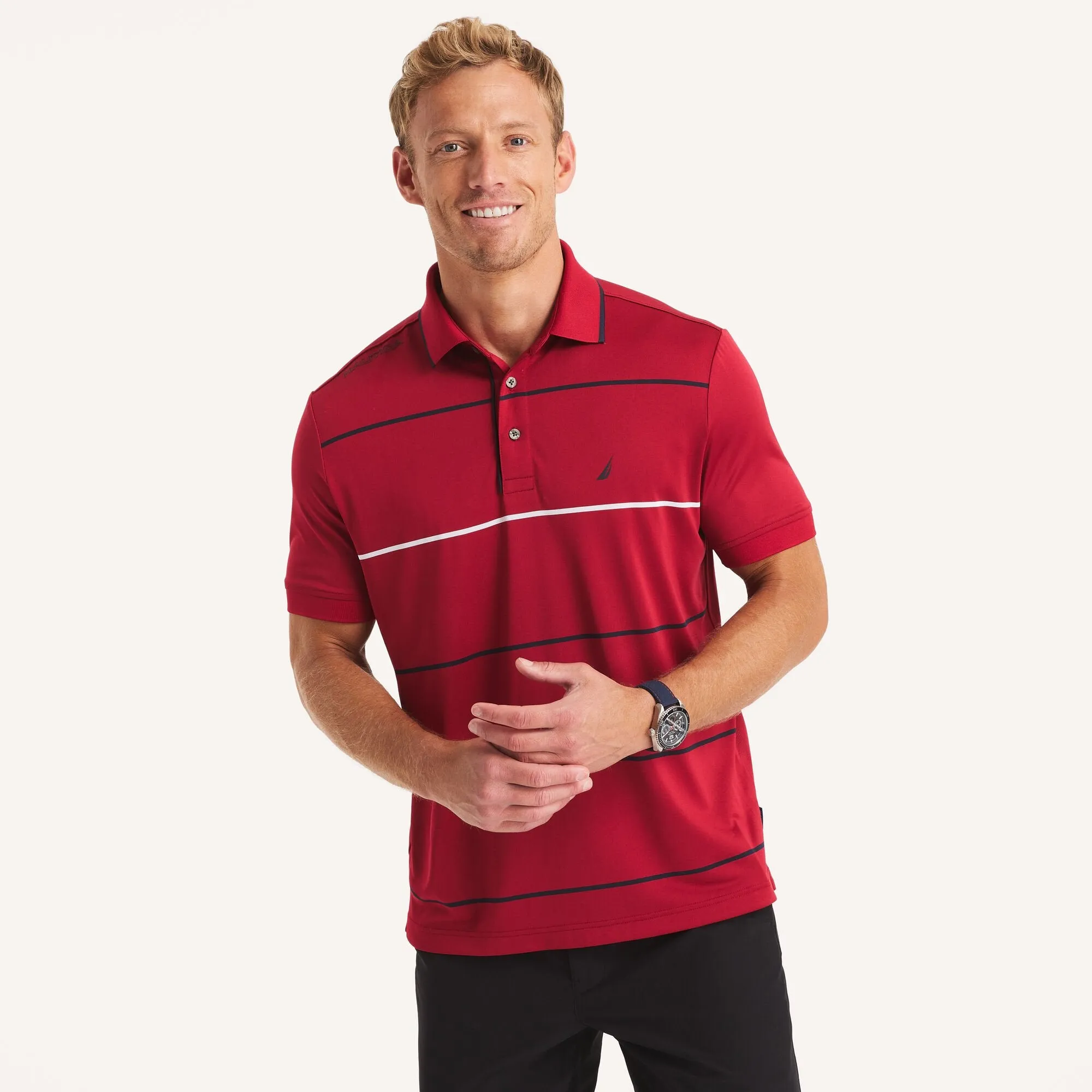 Nautica Mens Navtech Classic Fit Polo