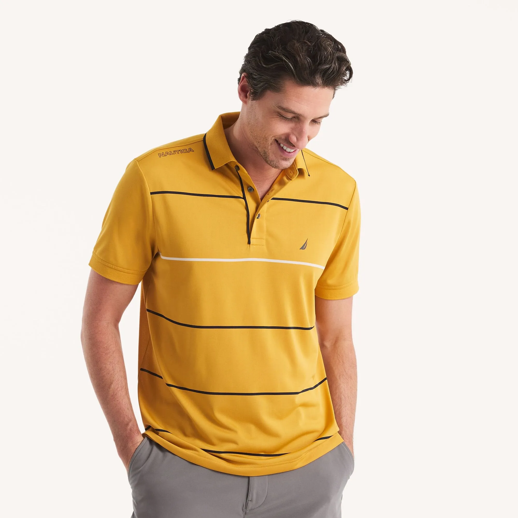 Nautica Mens Navtech Classic Fit Polo