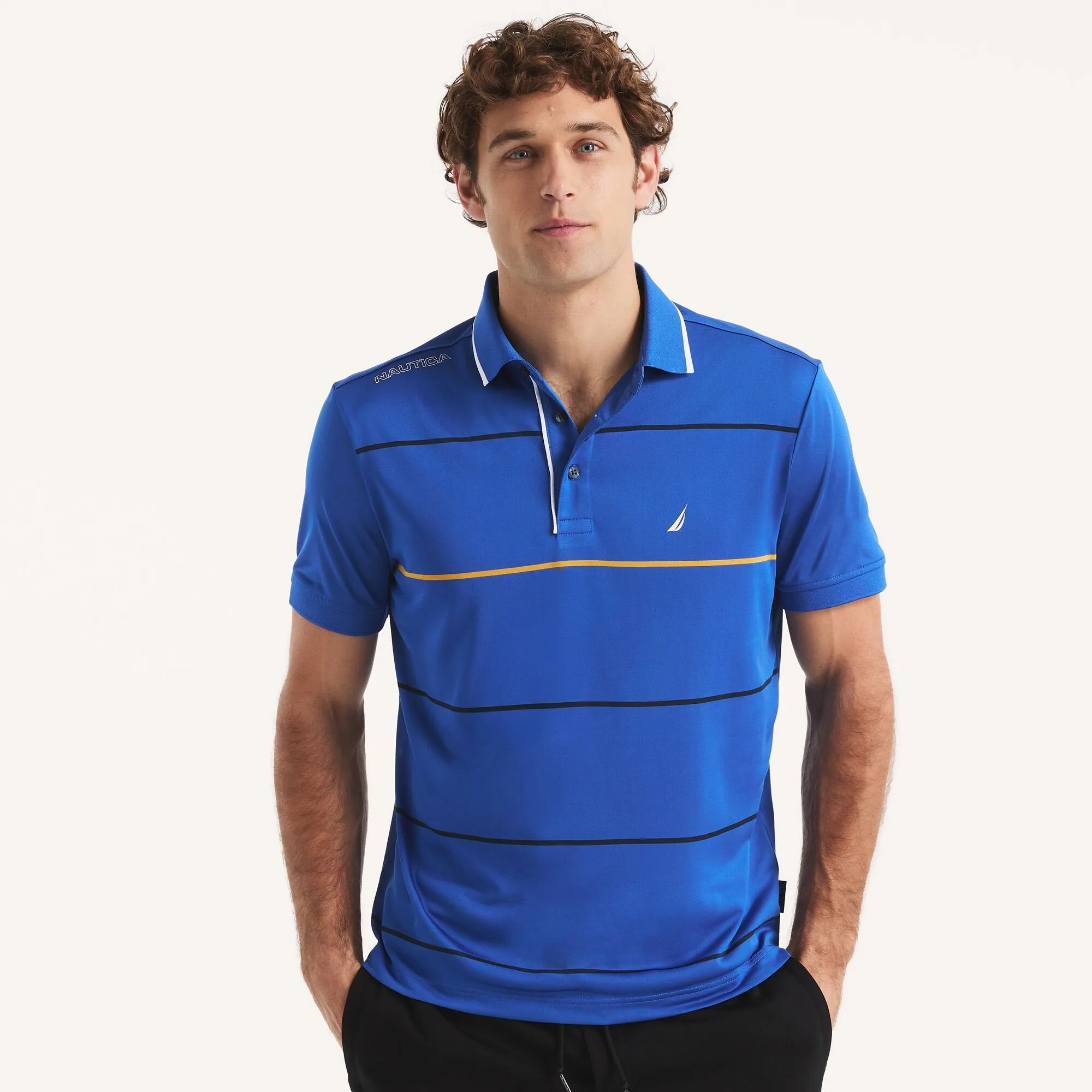 Nautica Mens Navtech Classic Fit Polo