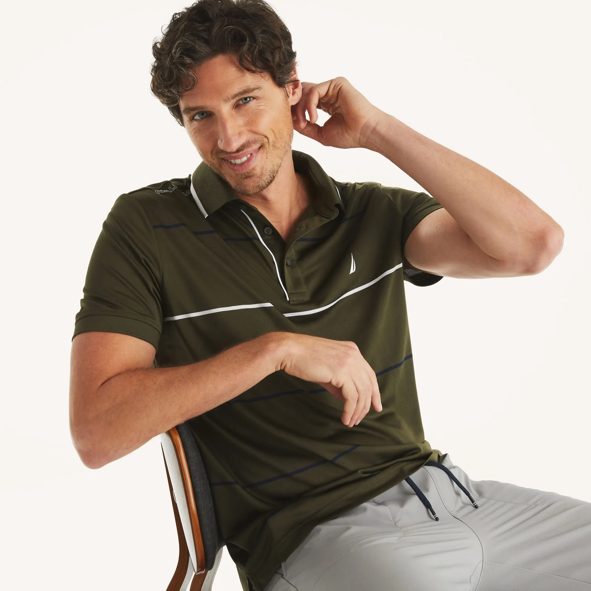 Nautica Mens Navtech Classic Fit Polo