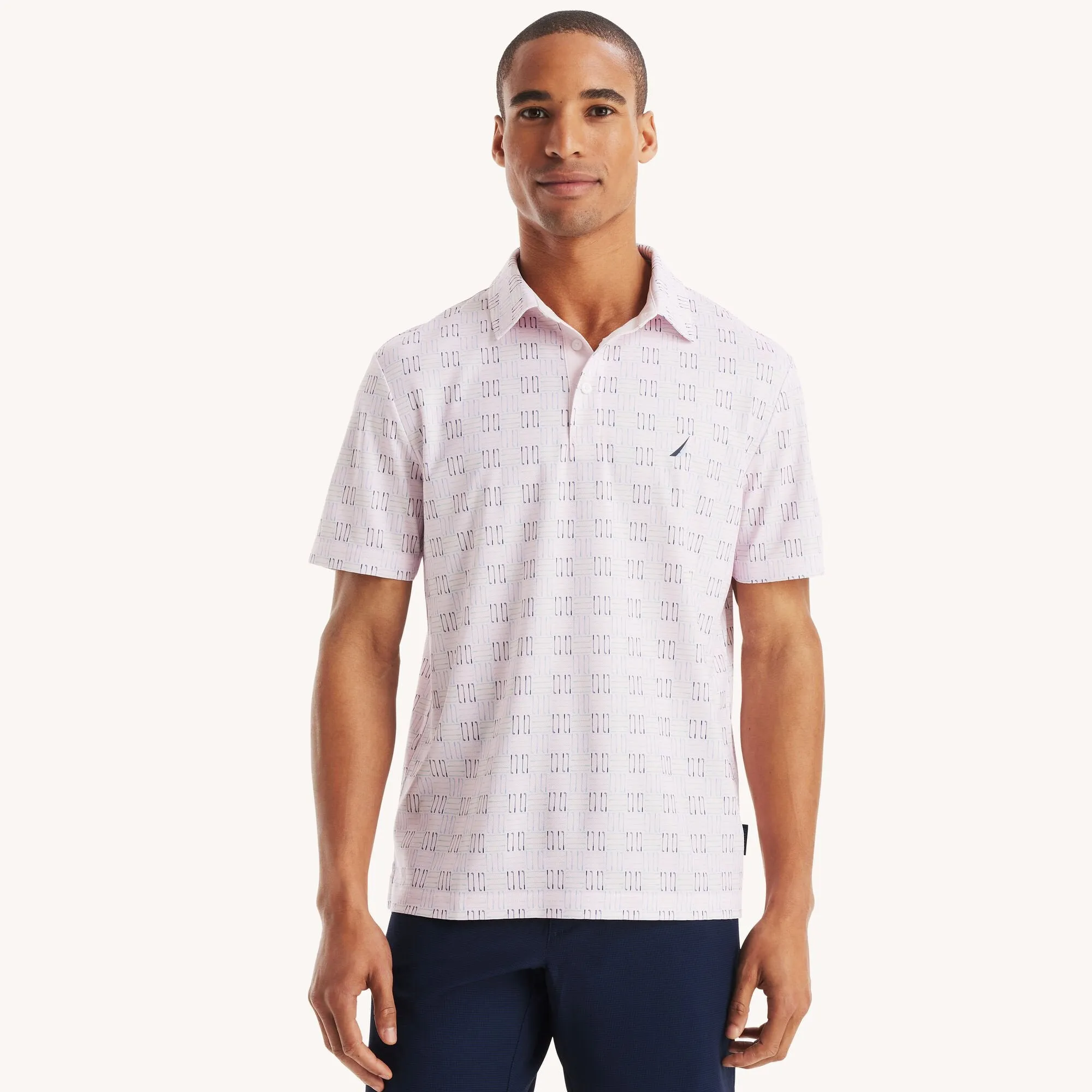 Nautica Mens Navtech Classic Fit Printed Golf Polo