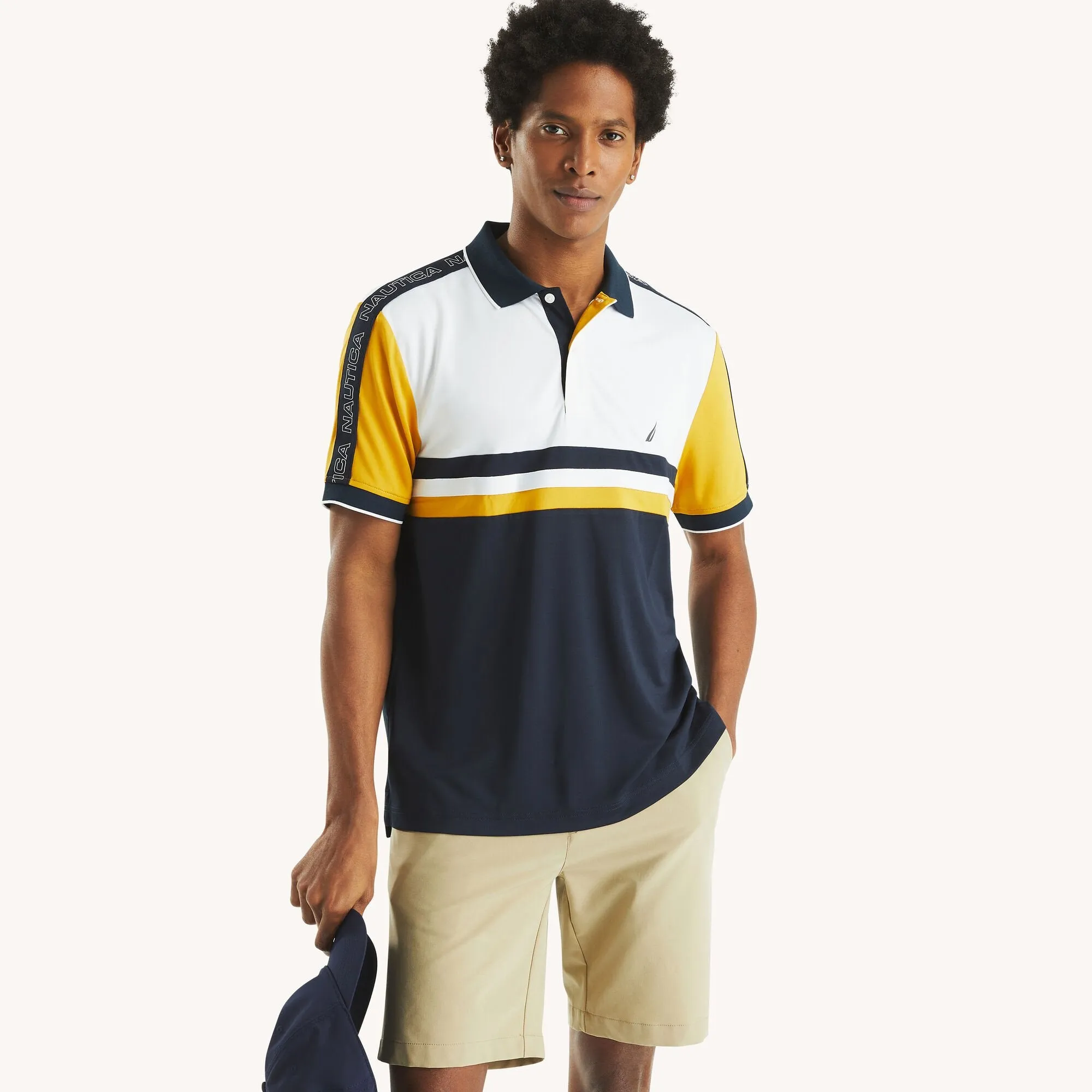 Nautica Mens Navtech Colorblock Classic Fit Polo