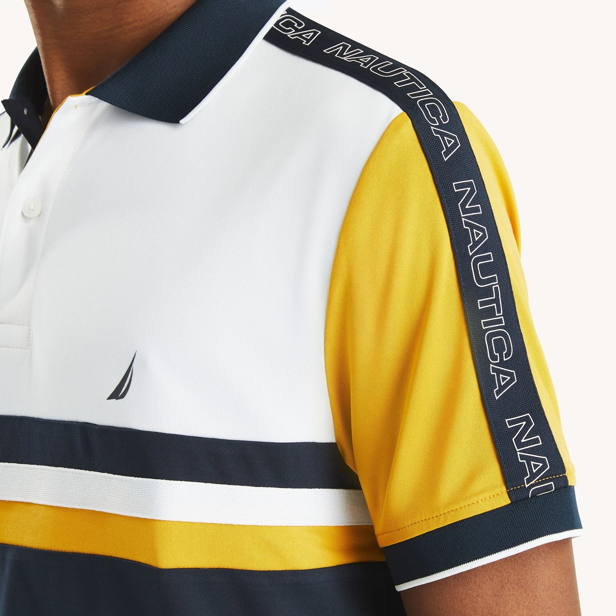 Nautica Mens Navtech Colorblock Classic Fit Polo
