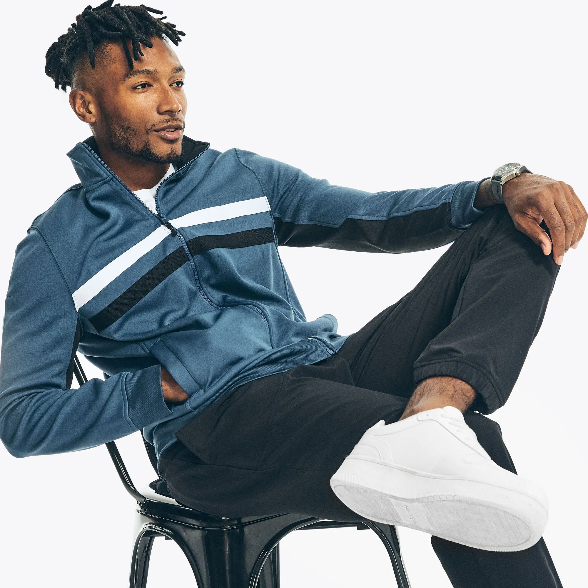Nautica Mens Navtech Sustainably Crafted Track Jacket