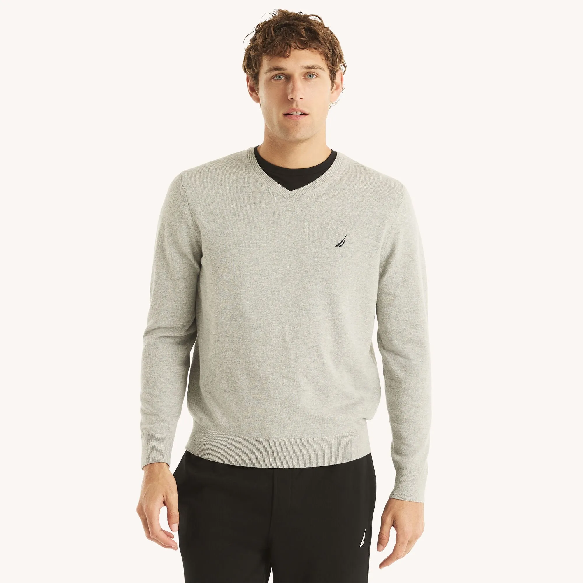 Nautica Mens Navtech V-Neck Deck Sweater