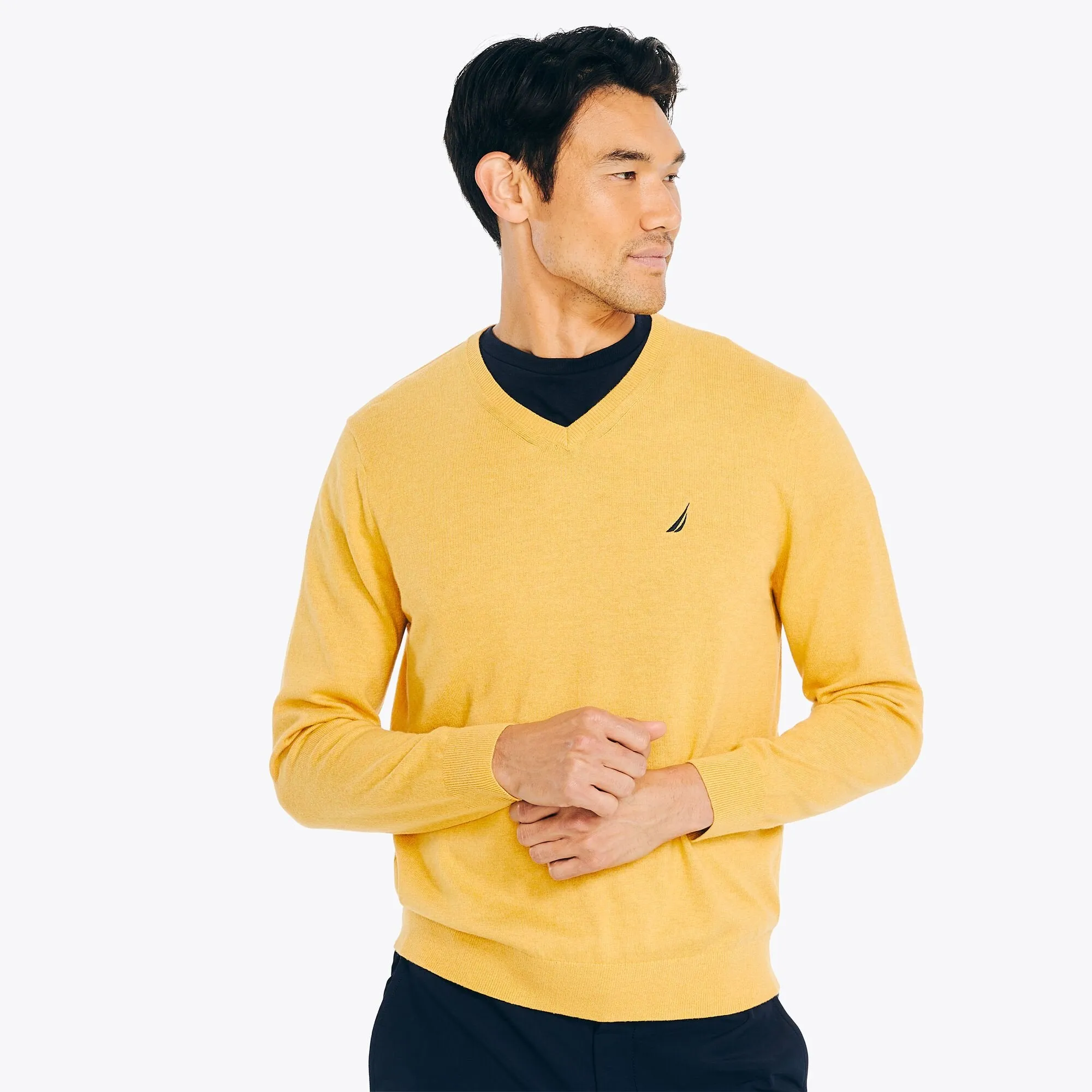 Nautica Mens Navtech V-Neck Deck Sweater