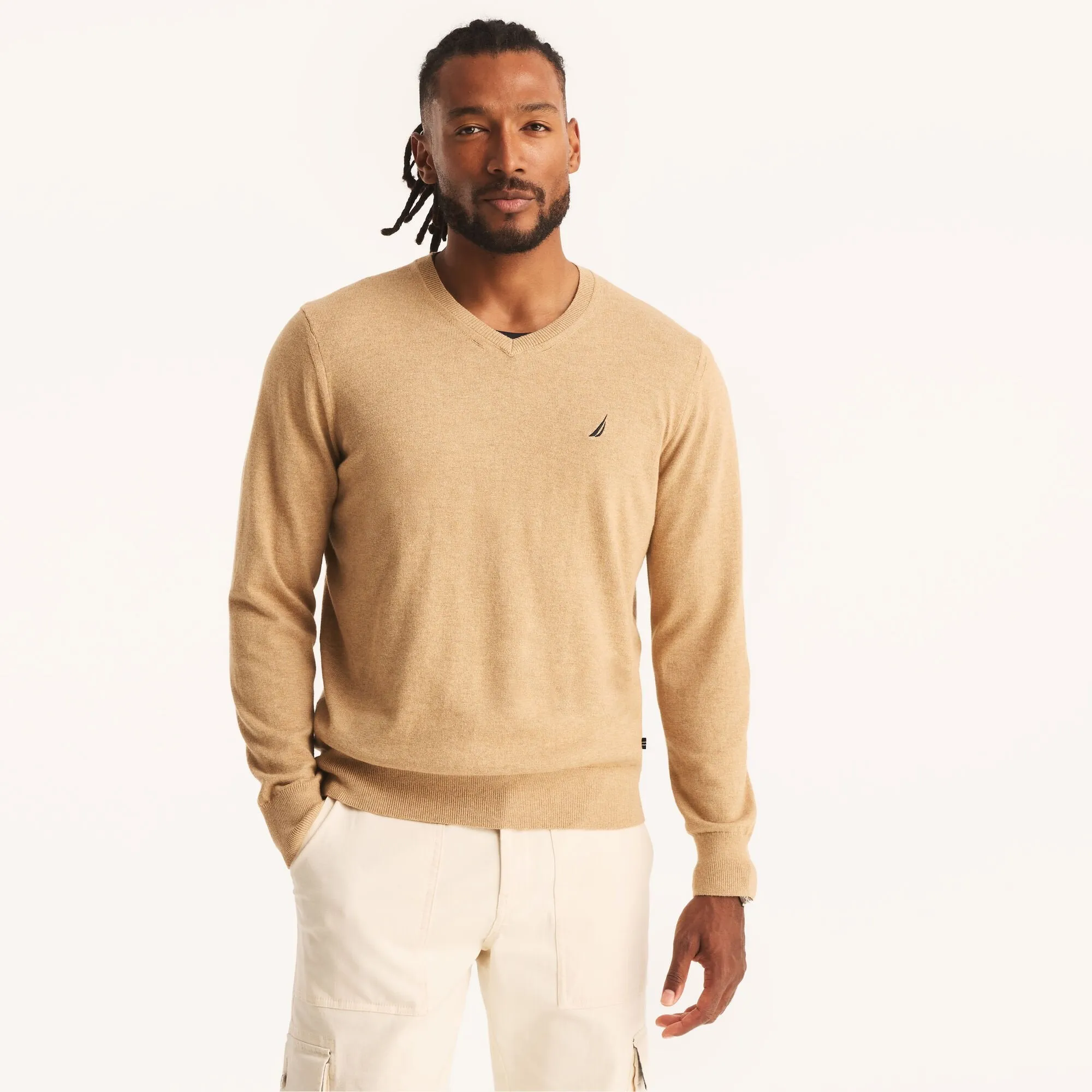 Nautica Mens Navtech V-Neck Deck Sweater