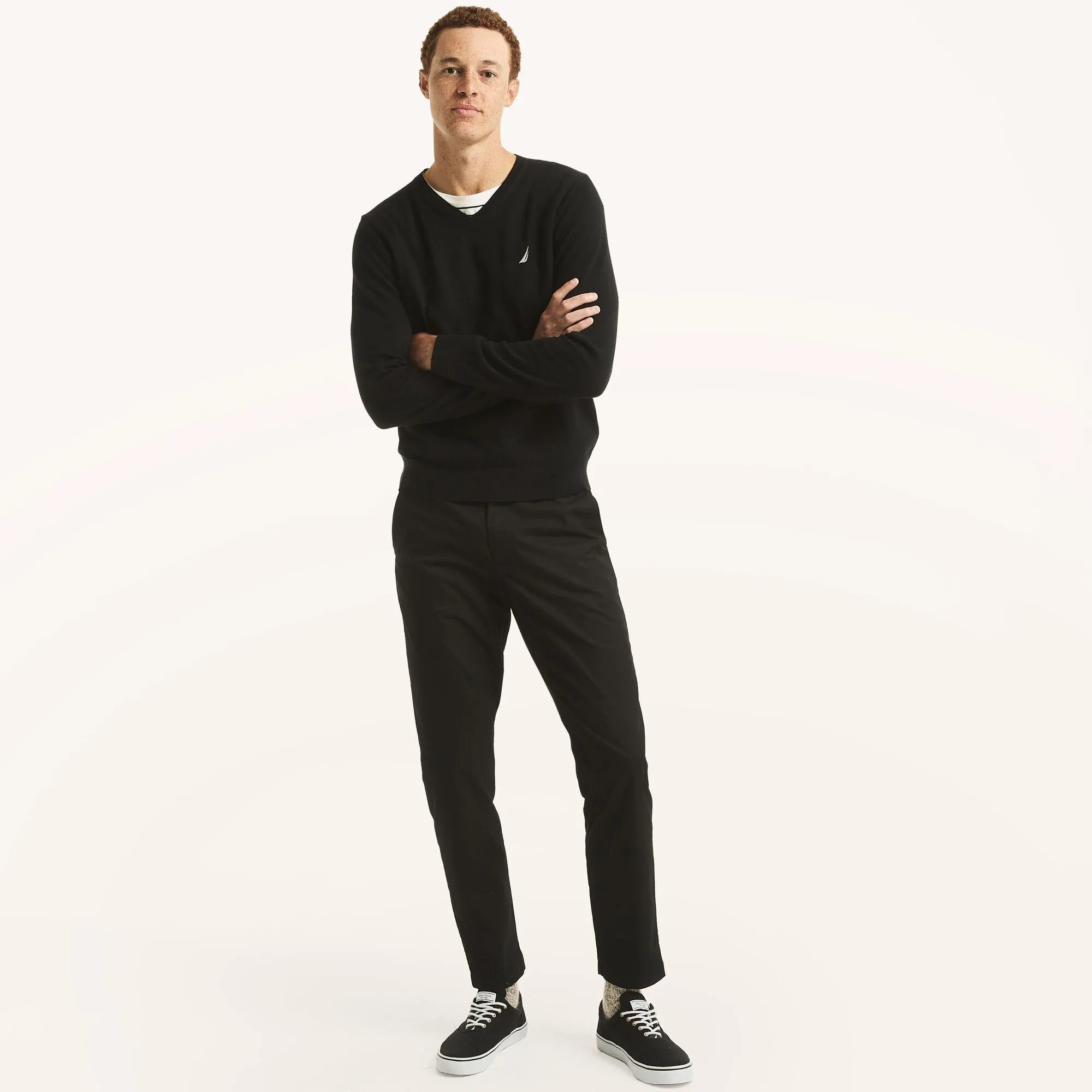 Nautica Mens Navtech V-Neck Deck Sweater