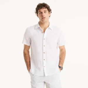 Nautica Mens Short-Sleeve Linen Shirt