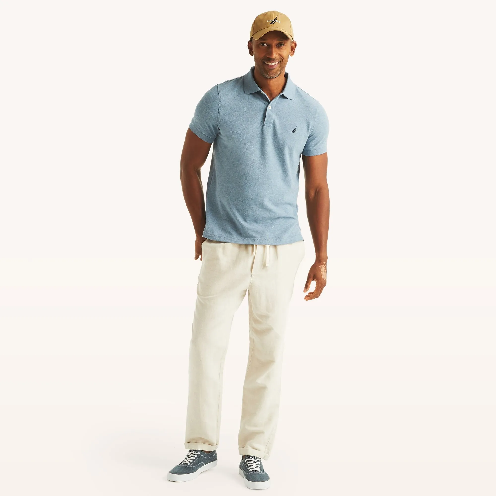 Nautica Mens Slim Fit Deck Polo