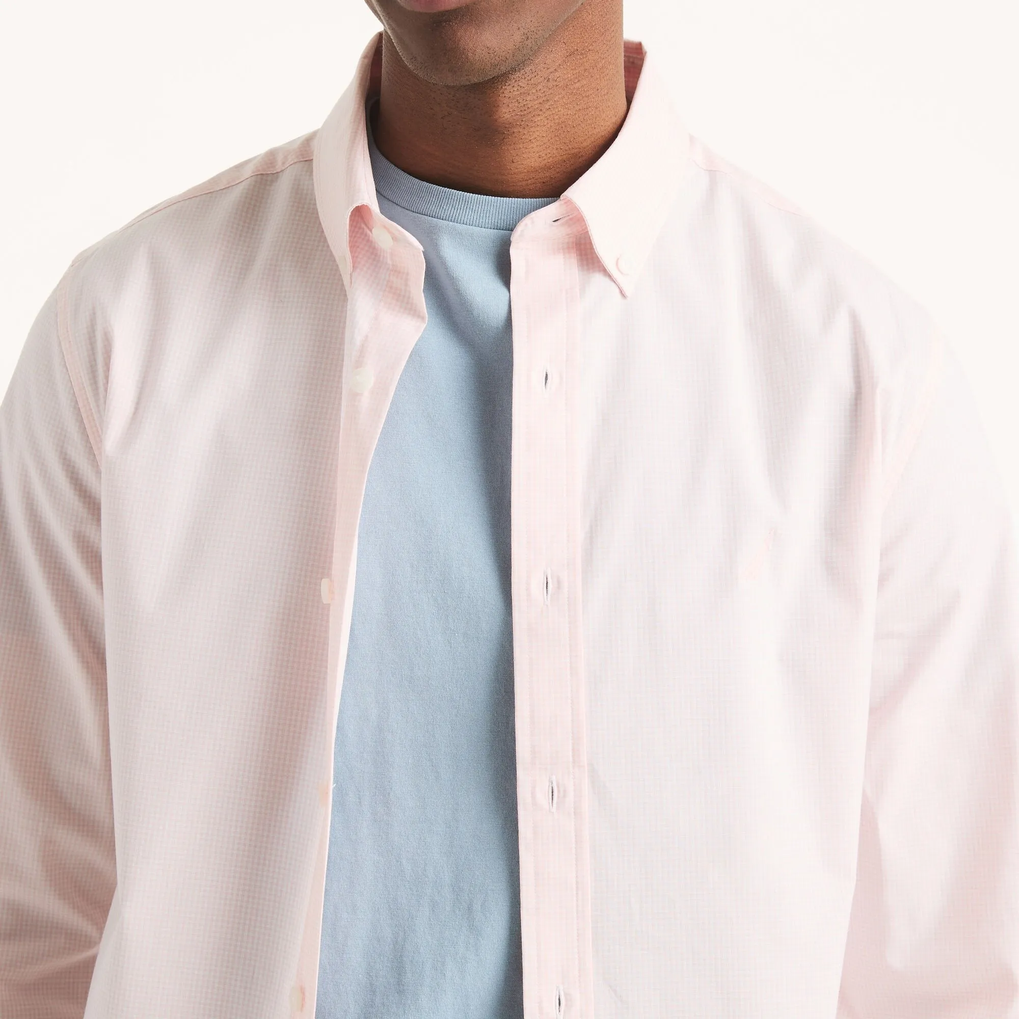 Nautica Mens Slim Fit Wrinkle-Resistant Micro Gingham Shirt