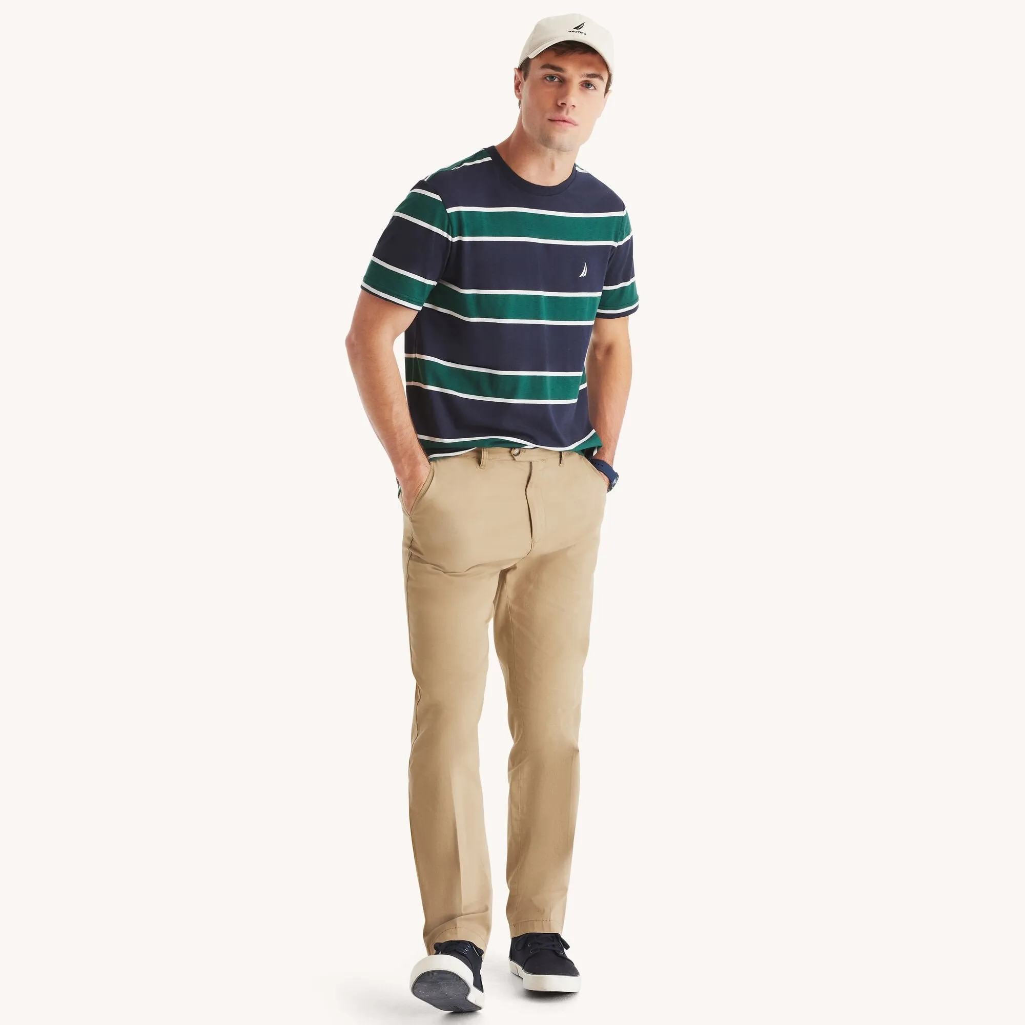Nautica Mens Striped Crewneck T-Shirt