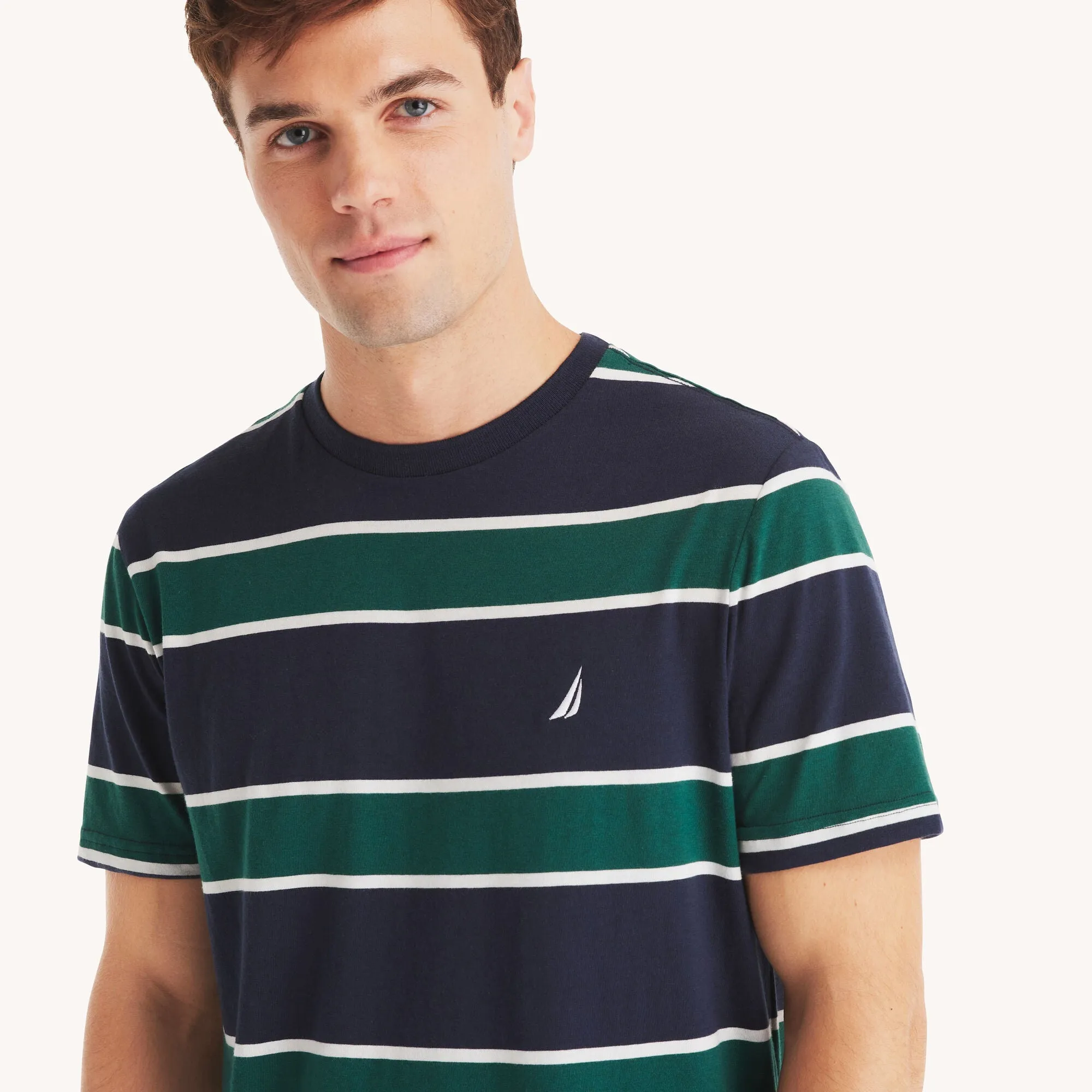 Nautica Mens Striped Crewneck T-Shirt