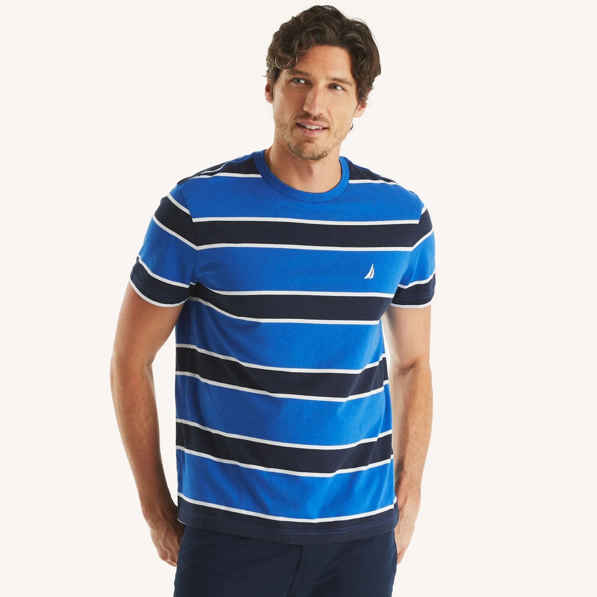 Nautica Mens Striped Crewneck T-Shirt