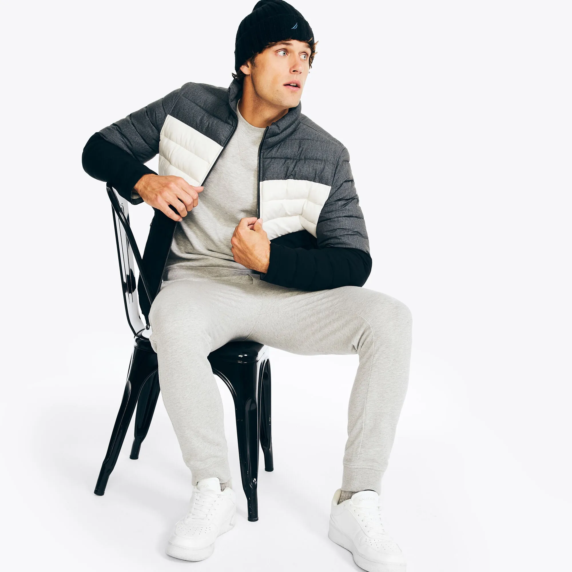 Nautica Mens Sustainably Crafted Reversible Quilted Jacket