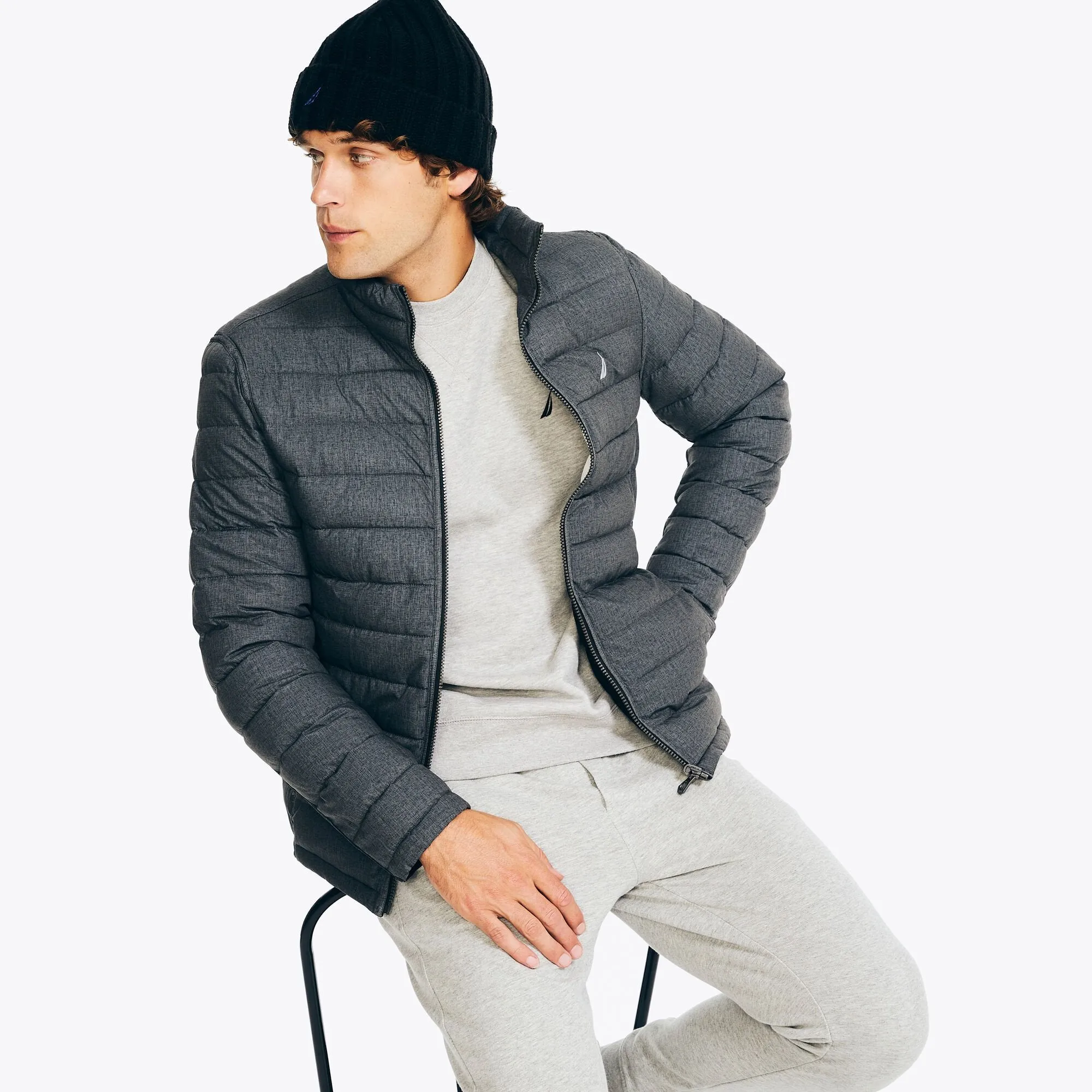 Nautica Mens Sustainably Crafted Reversible Quilted Jacket