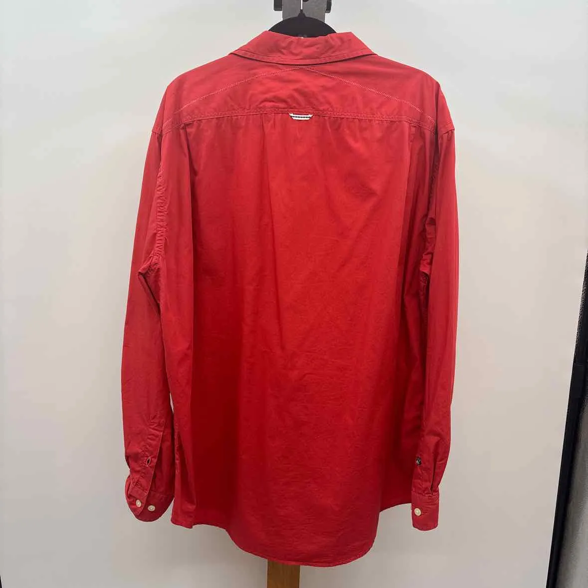 Nautica Women's Size XL Red Cotton Solid Long Sleeve Shirt