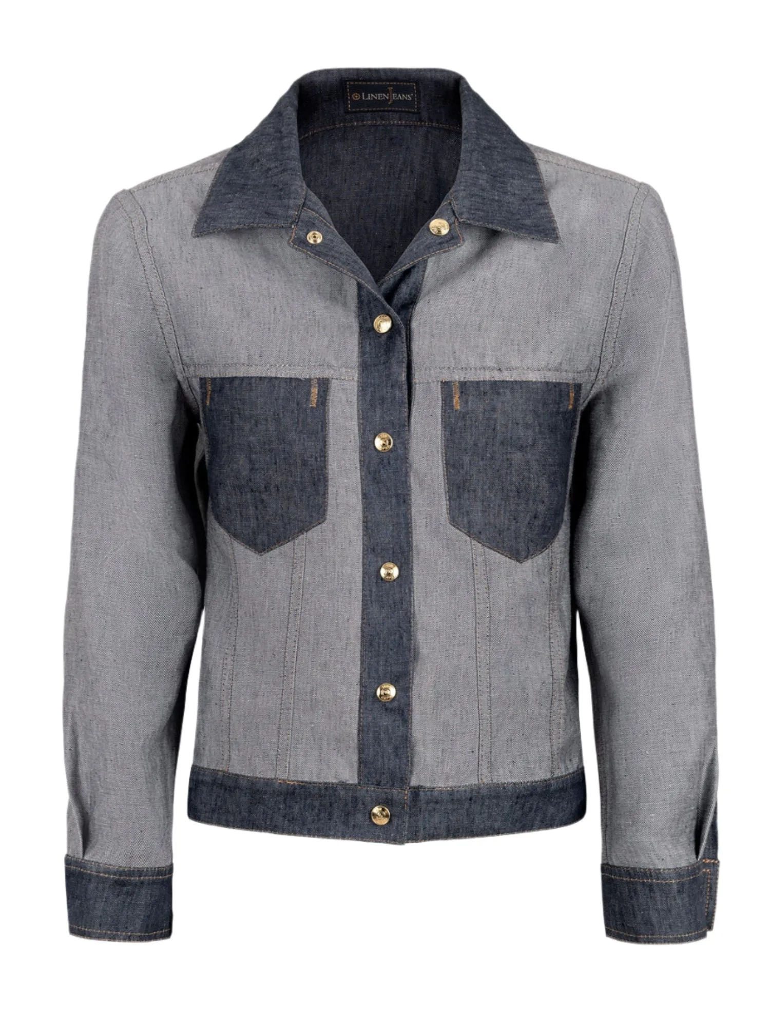 Neive Reversible Linen Jean Jacket