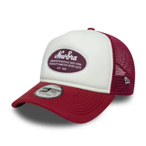 New Era Oval Foam Patch Dark Red 9FORTY A-Frame Trucker Adjustable Cap Billy J
