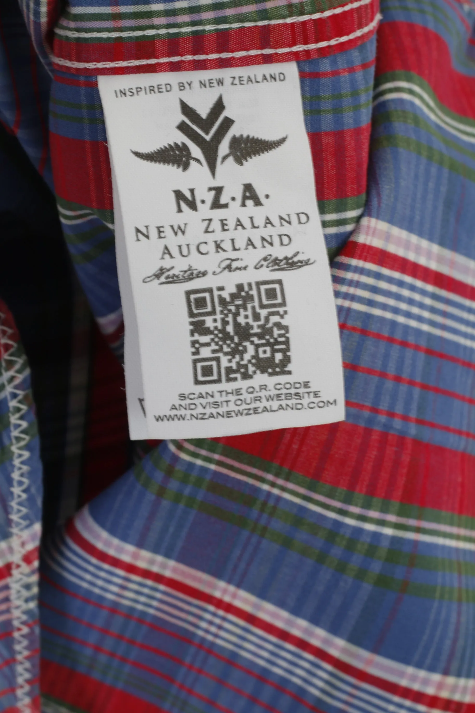 New Zealand Auckland Men XL Casual Shirt Blue Check Cotton Long Sleeve Top