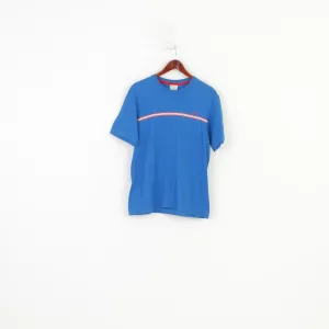 Nike Men  M T- Shirt Blue Cotton Crew Neck Sport Jersey Vintage Short Sleeve Top