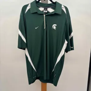 Nike Men's Size L Green Spartans Short Sleeve Shirt