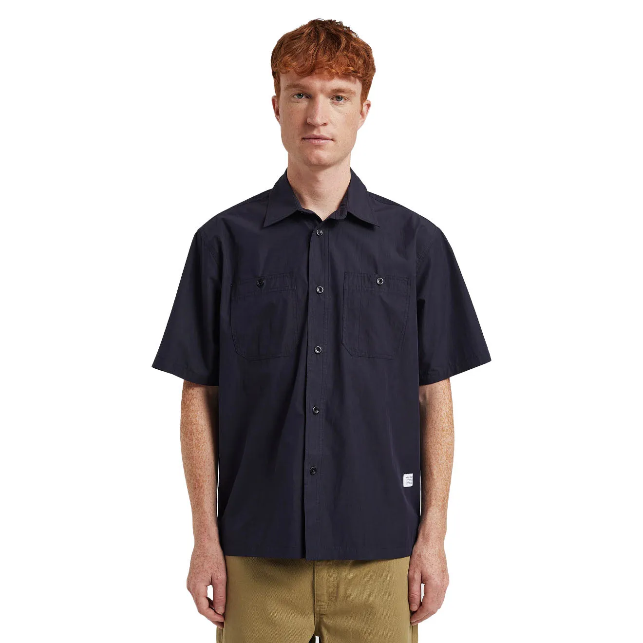 Norse Projects Ivan Tech Poplin SS Shirt Dark Navy