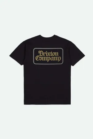 Norvell S/S Standard T-Shirt - Black Worn Wash Brixton