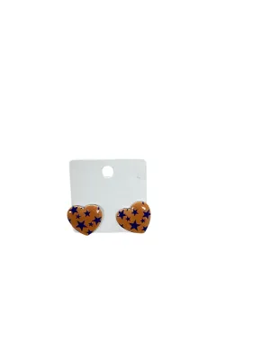 NWT Heart Earrings Orange