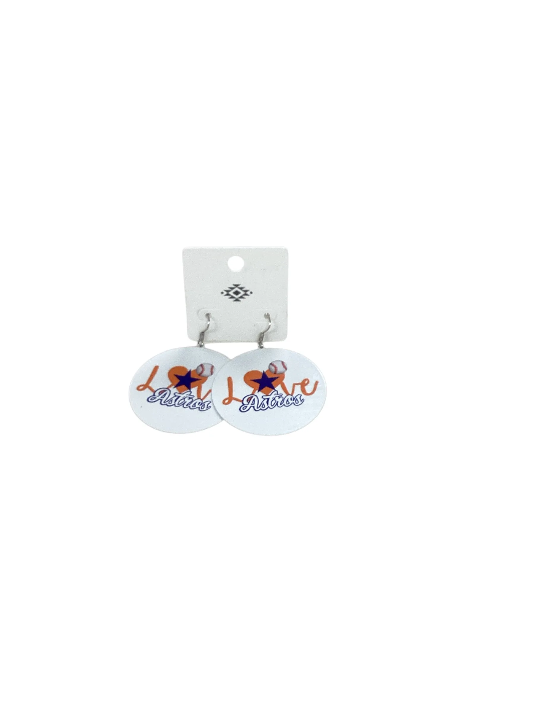 NWT Love Astros Earrings White