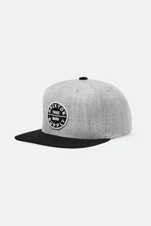 Oath III Snapback - Light Heather Grey/Black Brixton