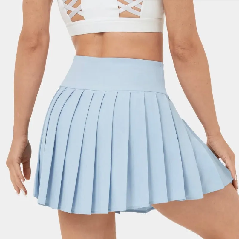 OC High Waisted Breezeful Pleated Skort - Ice Blue