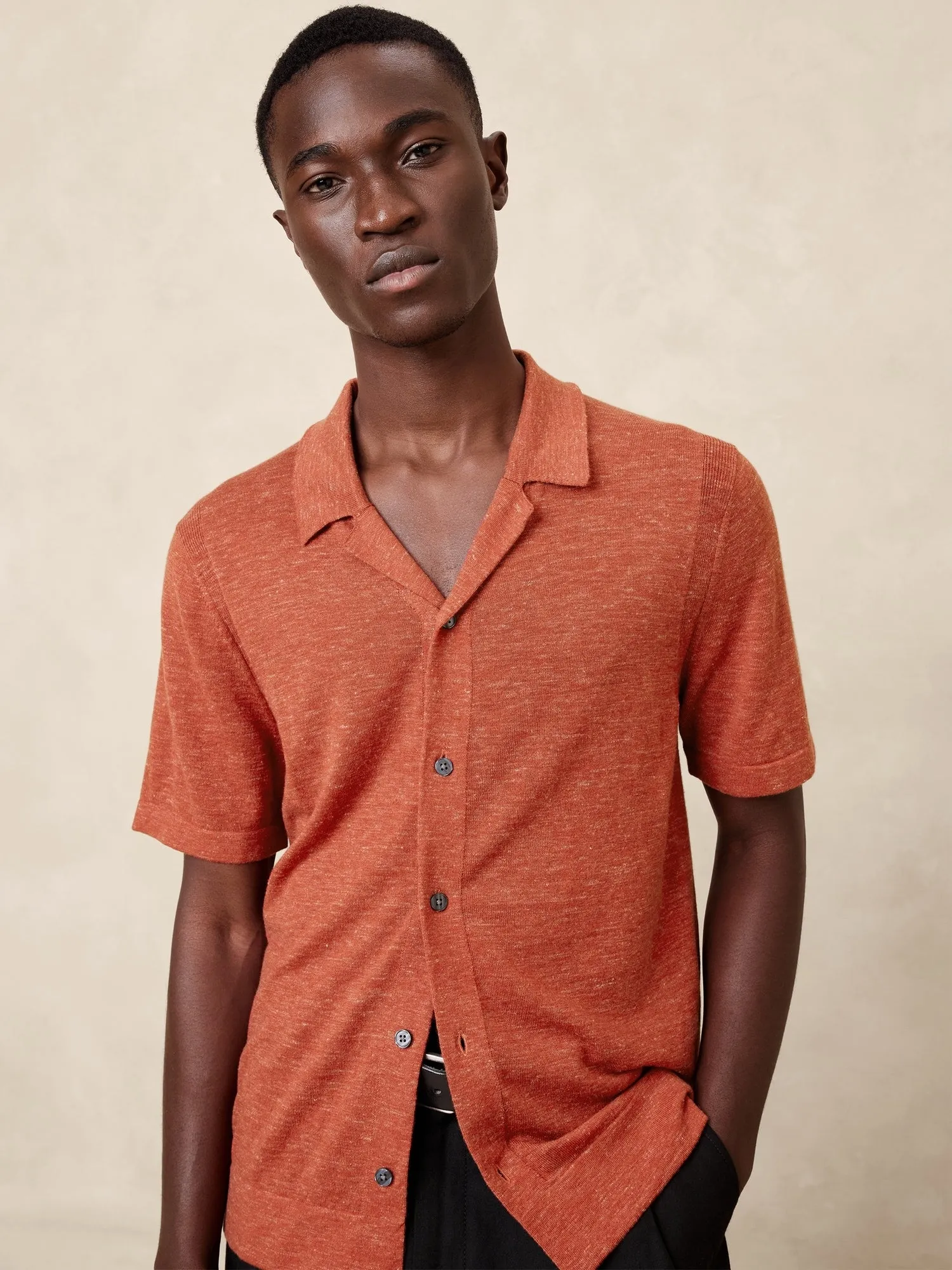 Oceano Merino-Linen Resort Shirt Banana Republic