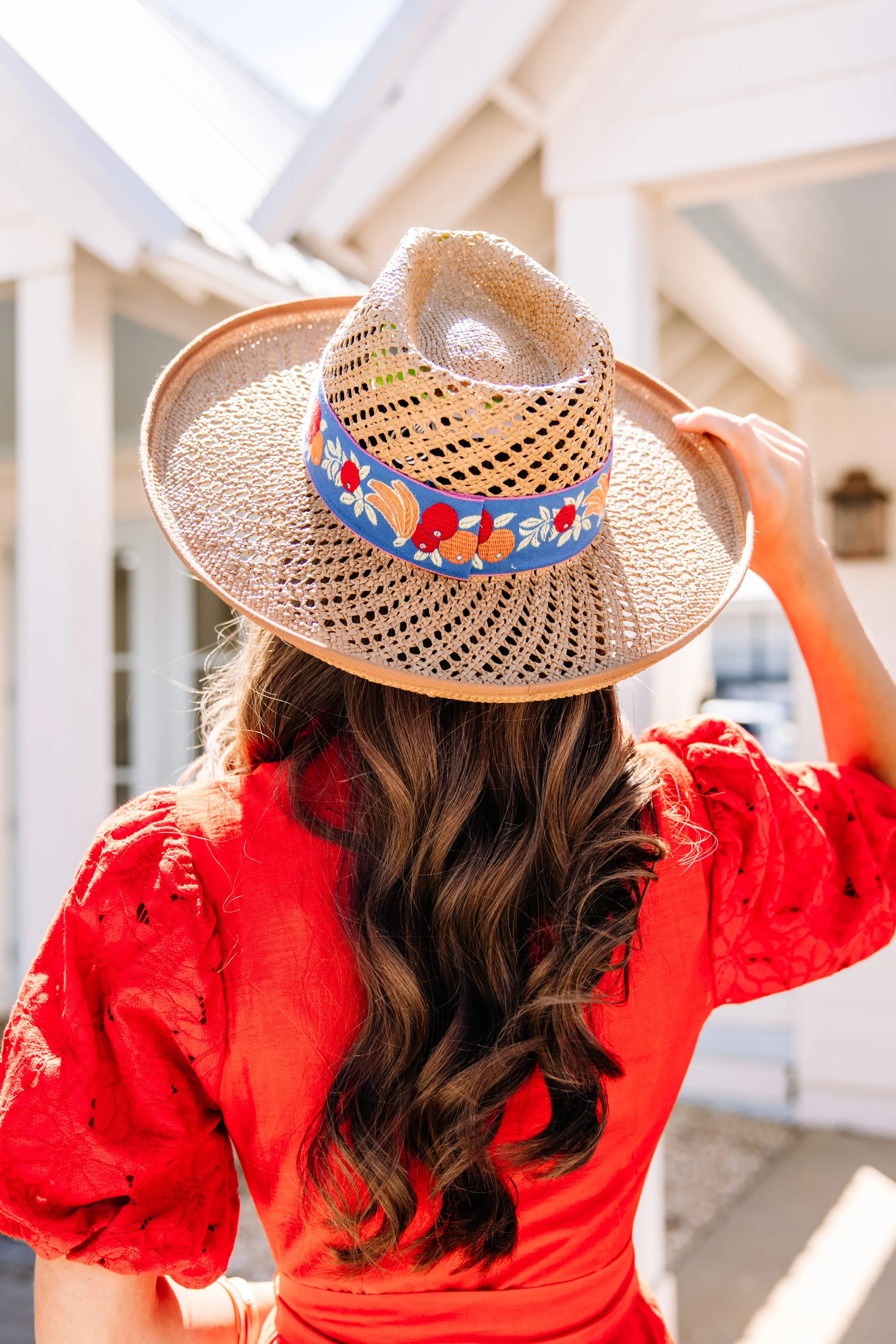 Olive & Pique: Sweet Beginnings Tan Straw Banded Hat