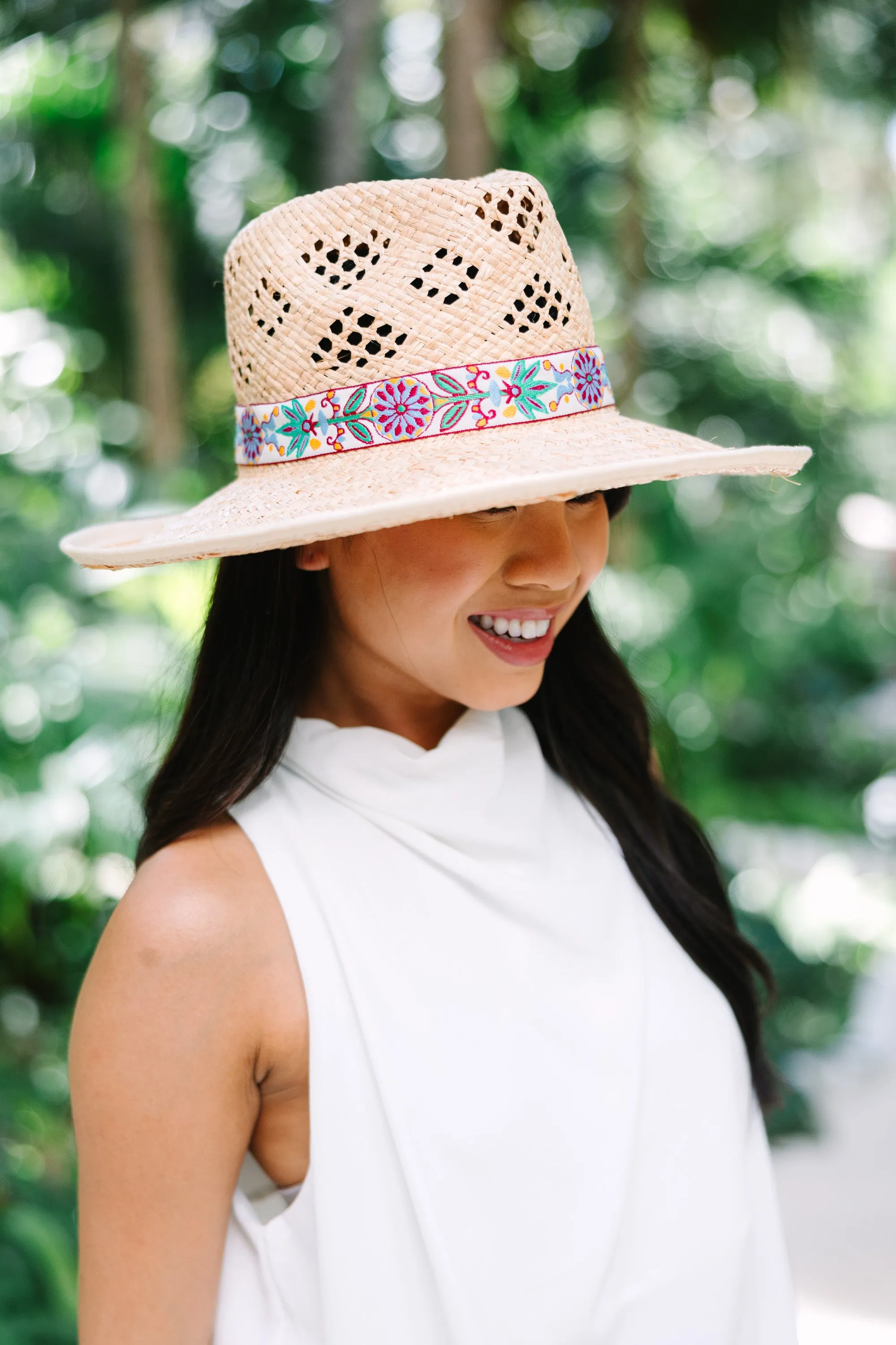 Olive & Pique: Talk The Talk Natural Straw Banded Hat