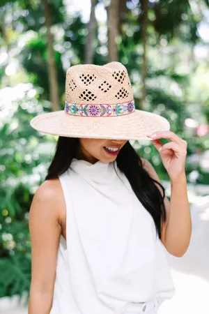 Olive & Pique: Talk The Talk Natural Straw Banded Hat