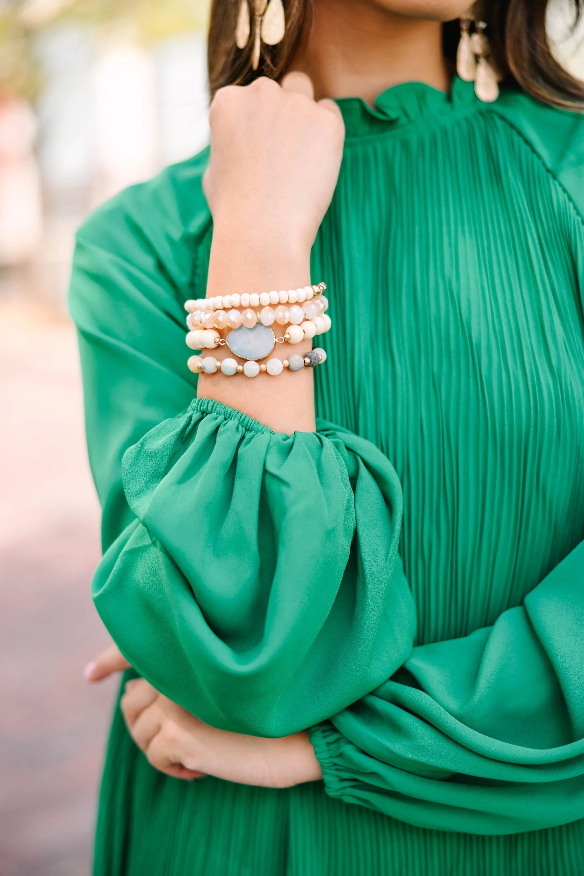On The Move Mint Green Beaded Bracelet Set