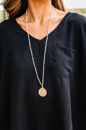 On This Occasion Opal White Beaded Necklace