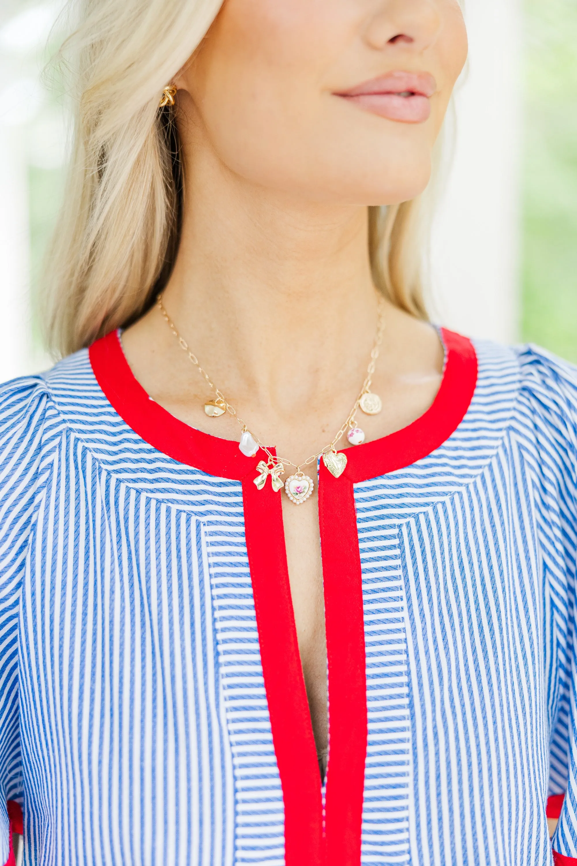 On Your Heart Gold Charm Necklace
