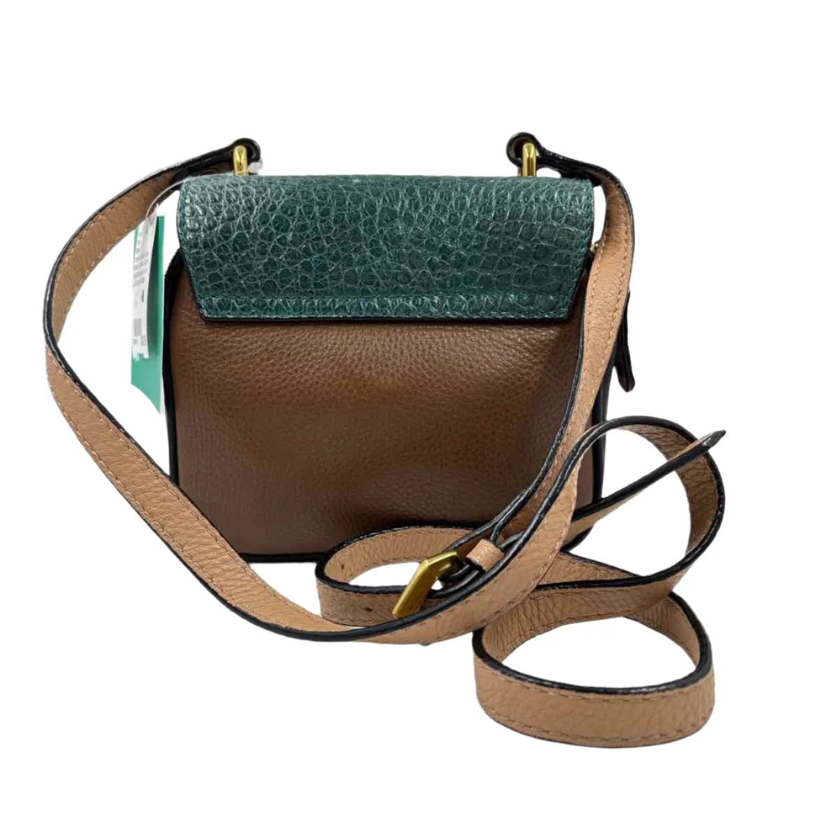 ORYANY Green Brown Black Leather Crossbody Purse w/Front Flap