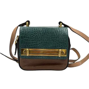 ORYANY Green Brown Black Leather Crossbody Purse w/Front Flap