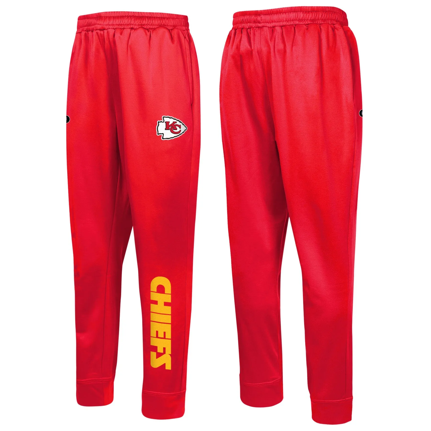 Outerstuff NFL Men's Kansas City Chiefs Side Line Elastic Tech Joggers