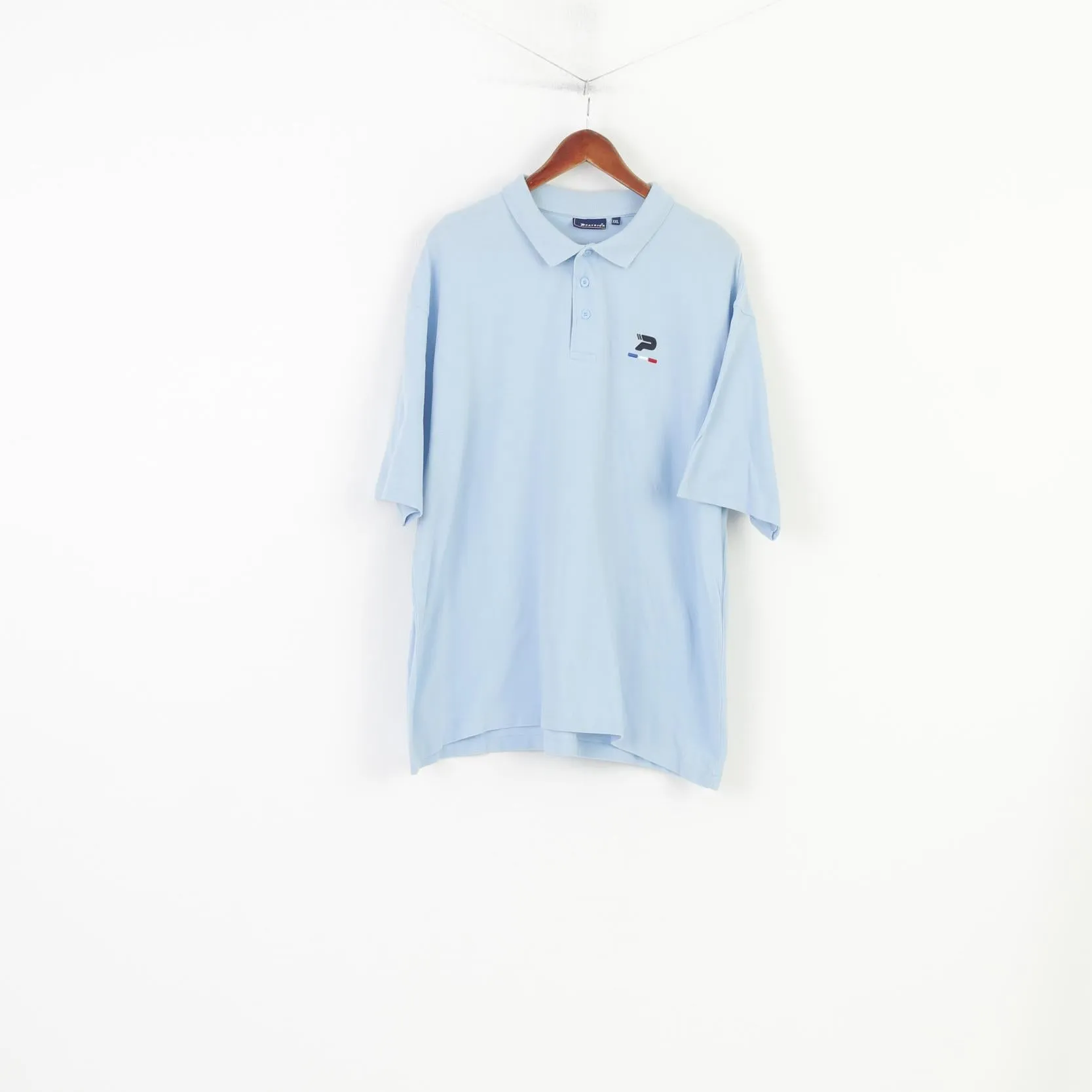 Patrick Men XXL Polo Shirt Blue Cotton Short Sleeve Sport Vintage Top