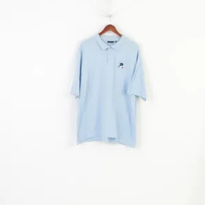 Patrick Men XXL Polo Shirt Blue Cotton Short Sleeve Sport Vintage Top