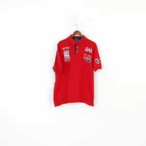 Paul&Shark Men XXL Polo Shirt Red Collar Yachting Club Cotton Vintage Top